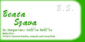 beata szava business card